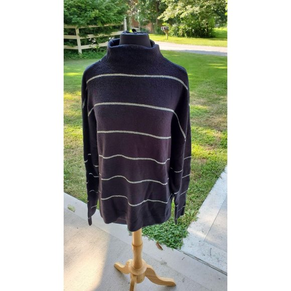 Kim Rogers Sweaters - Kim Rogers Black & Silver Stripe Sweater
